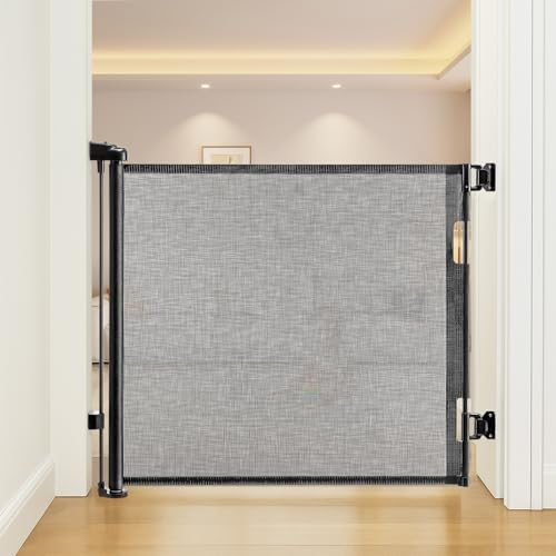 Treppenschutzgitter Ausziehbar 140cm Türgitter für Babys und Hunde, Schwarz