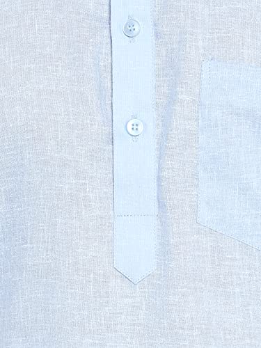 Image of Royal Kurta Mens Linen Half Sleeved Long Ethnic Kurta