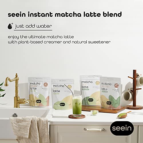 Seein Matcha Oat Latte Mix Mild Flavor With Matcha Green Tea Powder From Jeju Island And Oat Milk | Just Add Water | Plant-Based Instant Latte Blend | Dairy-Free, 100% Vegan, Natural Ingredients | 10.6Oz, 10 Servings #TOP1