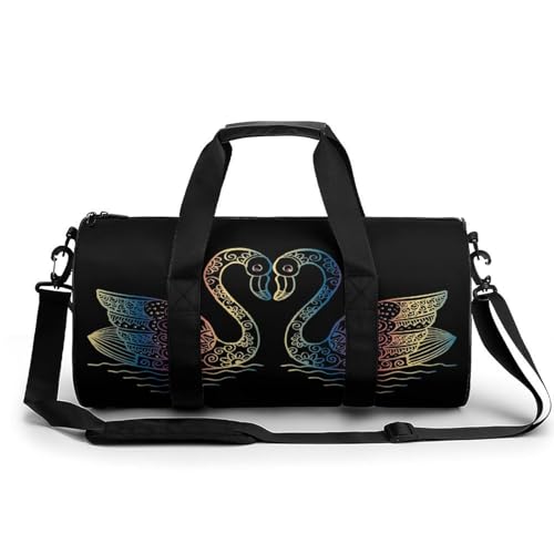 Sac de sport cygne coloré 45x23x23cm compact pour gym