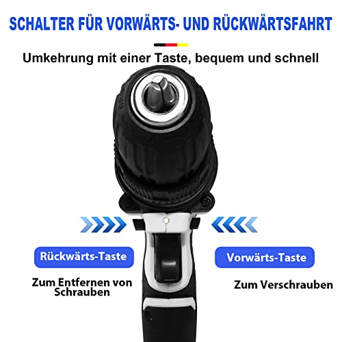 21-V-Akku-Bohrschrauber-Set Elektro-Schlagschrauber-Schraubendreher mit 2 1,5-AH-Akkus und Ladegerät, Akku-Bohrmaschine… – Bild 4