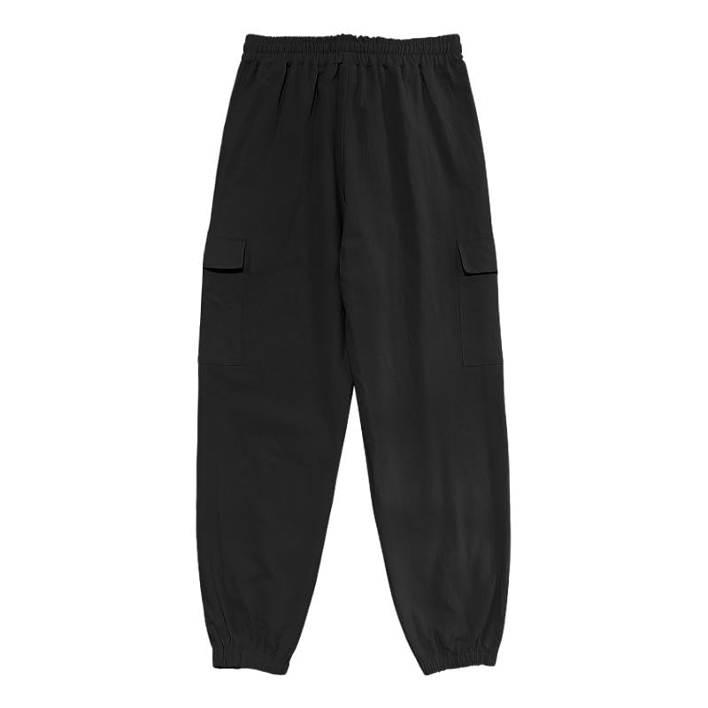 Men's Linen Cotton Beach Pants Loose Lightweight Elastic Waist Baggy Tapered Yoga Casual Trousers with Pockets4