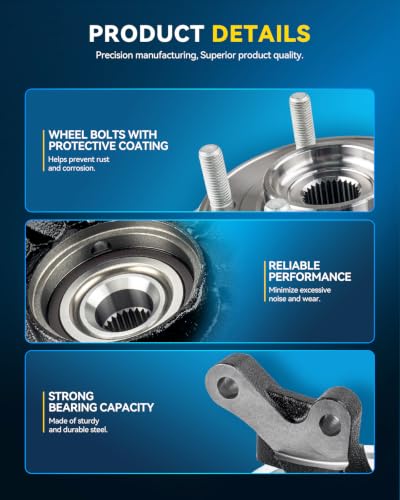 Image of PHILTOP 1 x Front Left Knuckle Wheel Hub Bearing for Toyota Sienna,