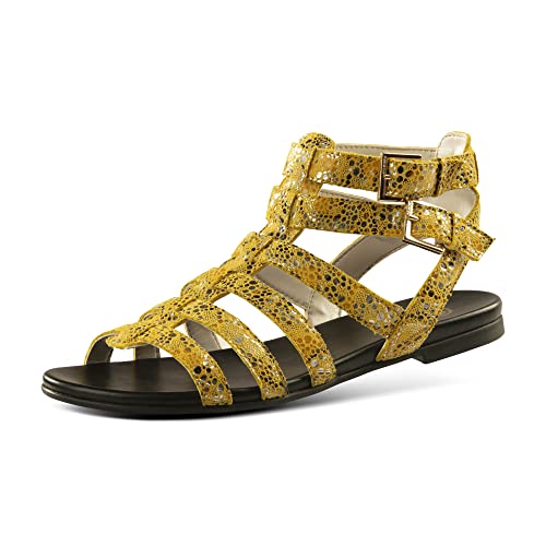 JATAREA Slip-On Flat Gladiator Sandals for Women | Comfortable Ankle Strap Open Toe Cross Strappy Womens Gladiator Sandals Perfect for Dressy Summer