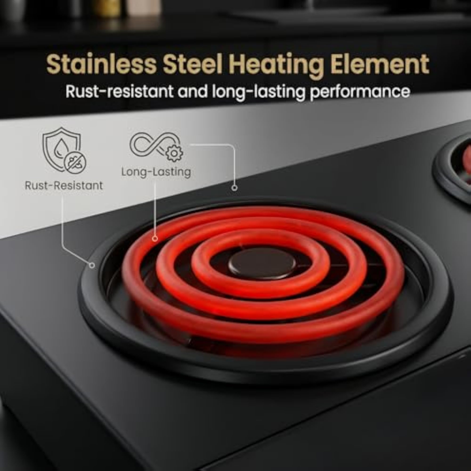 Double Burner Electric Stove 2000W, Portable Cooking Appliance