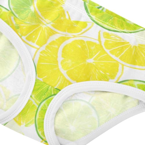 Joisal Yellow Green Lemons Slices White Cute Panties Girl Girls Underwear Toddlers Cotton Animals Underpants Briefs 2t4