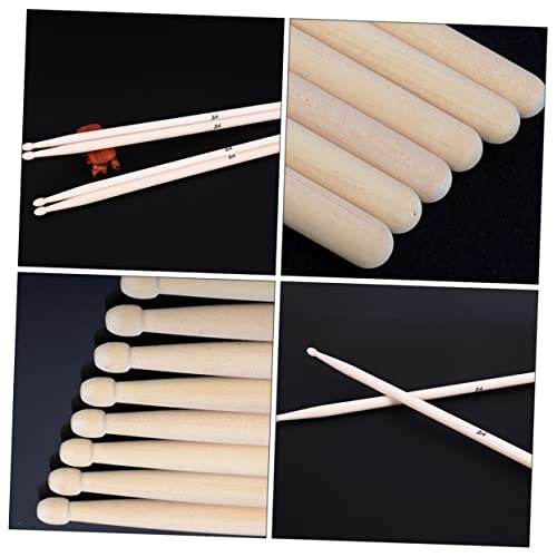 2 pares de baquetas de madera de arce para práctica, para estudiantes y adultos, duraderas, para principiantes y bateristas avanzados, para orquesta y banda miniatura 7