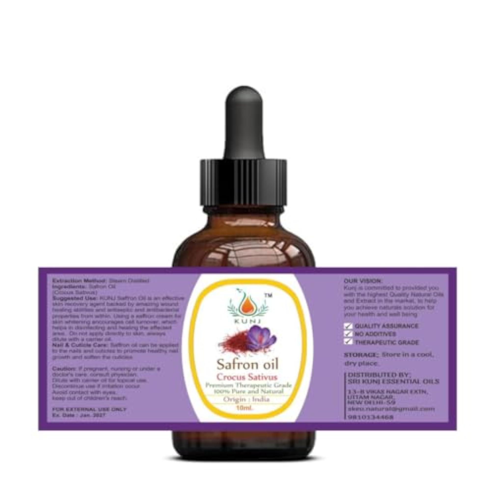 Saffron Essential Oil (Crocus sativus) 10ml | 100% Pure & Undiluted