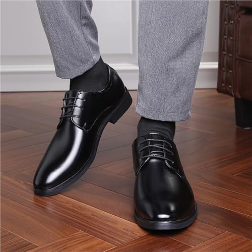 Men's Lace up Dress Shoes Soft Leather Pointed Toe Comfortable Slip Formal Business Casual Work Wedding Shoes for Spring3