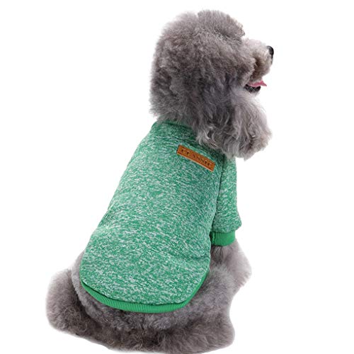 Image of Pet Dog Classic Knitwear Sweater Warm Winter Puppy Pet Coat Soft Sweater Clothing for Small Dogs (XXS, Green)