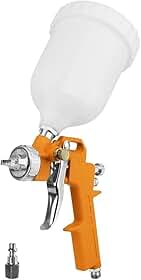 Pistola de Pintura HVLP Profissional, Bico 1.4–2.0mm, Copo 600ml, para Compressor Automotivo e Móveis