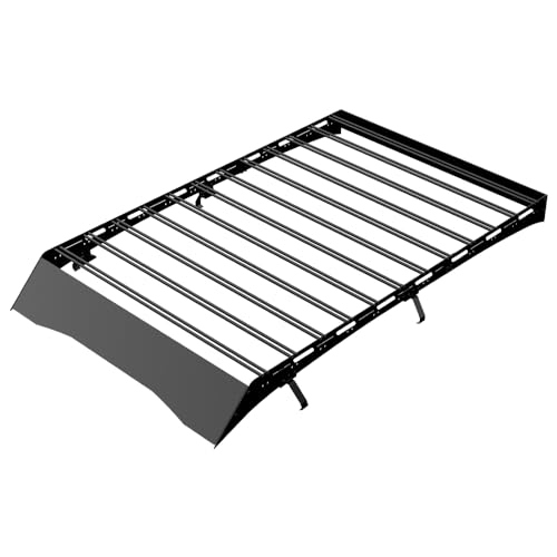 Topline_autopart Black Modular Window Frames Roof Rack Cargo Basket Luggage Carrier with Wind Fairing Compatible with 14-18 BMW X5 F15