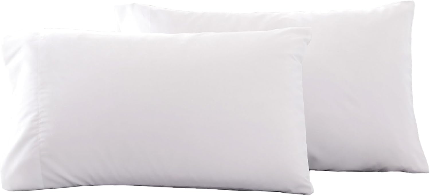 Microfiber Standard Bed Pillowcases 2 Pack, Super Soft Bed Pillow Covers Envelope Closure, Wrinkle, Fade and Stain Resistant, 20x26, White