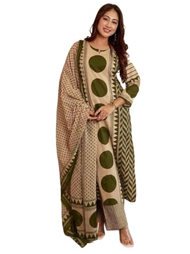 Image of Klosia Women Printed Straight Kurta and Pant Set with Dupatta | Printed Kurta Set | Cotton Kurta Set | Women Kurta Sets | Summer Suit |