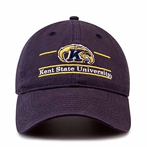 The Game NCAA Adult Bar Hat – Garment Washed Twill – Embroidered Design – Elevate Your Style and Show Your Team Spirit (Kent State Golden Flashes – Blue, Adult Adjustable)