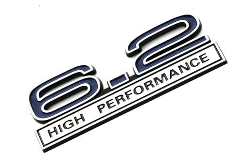 Image of 2pcs 6.2 Liter High Performance Engine Emblems Badge 3D Decals Stickers Cars Trucks (Chrome Blue)