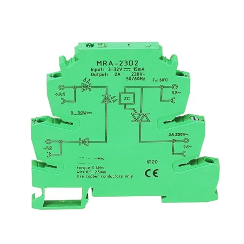 Relé de estado sólido MRA-23D2 con aislamiento optoelectrónico y montaje DIN de alta fiabilidad