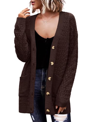 Image of Zeagoo Cardigan Sweaters for Women Long Sleeve Fall Clothes Button Down Top