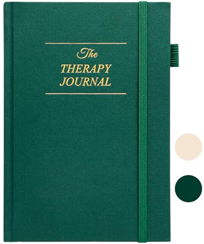 JUBTIC Therapy Journal - Self-Care and Mental Health Journal for Women with Monthly Reflection Hardcover Life Planner and Healing Journal with Prompts for Daily Gratitude (A5 size)-Pine Green