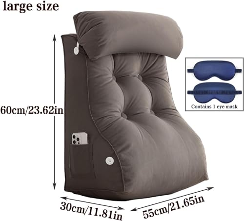 Coussin de lecture pour tête de lit marron café 55x60cm