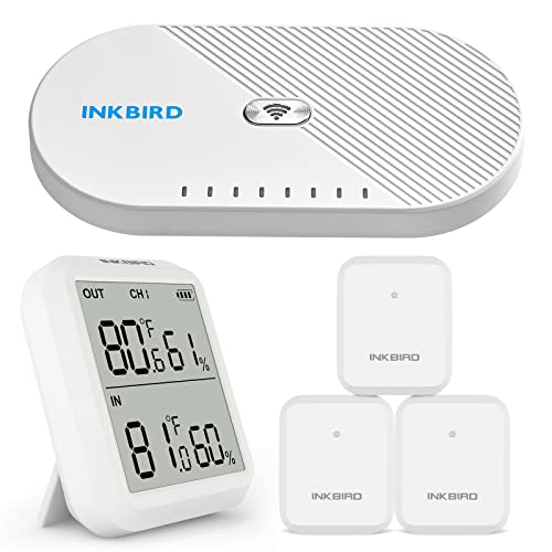 Inkbird Wifi Thermometer Hygrometer 3 Pack, Indoor Outdoor Wireless Temperature Humidity Sensor Monitor With Remote App Notification Alert, Save And Export Data, For House Kitchen Courtyard Brewhouse #TOP15