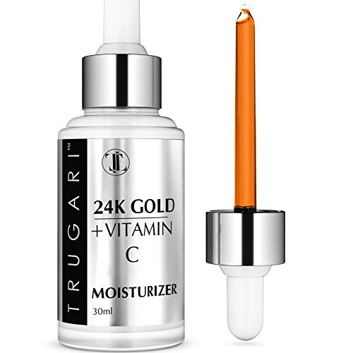 24K Gold + Vitamin C + Collagen Flakes Face Serum - Advanced Pure Bio-active Natural Anti Aging Moisturizer - Anti Wrinkle Facial Serum for Moisturizing Lifting Firming Anti-Aging Skin Repair