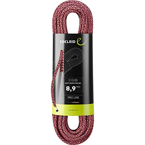 EDELRID Swift Protect Pro Dry 8.9mm Dynamic Climbing Rope - Night/Fire 70m