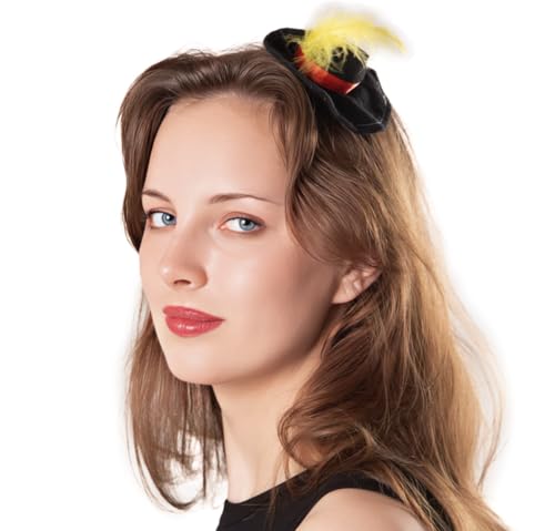 Cosplaya Womens Black Pirate Costume Mini Hat with Feather with Clip Adult Teens Men Woman Cosplay Hats Halloween