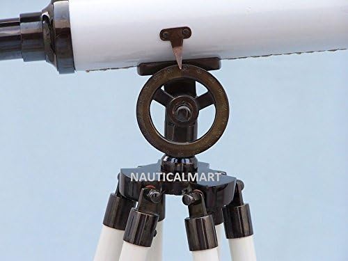 Nauticalmart Floor Standing Oil Rubbed Bronze with White Leather Griffith Astro Telescope 50"