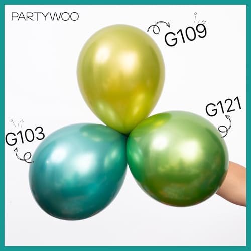 Image of PartyWoo Metallic Green Star Balloons 110pcs Different Sizes 18 12 10 5 Inch Pack 22 Inch Green Spike Star Foil Mylar Balloon Arch Kit for Birthday Engagement Party Decorations Green-G103