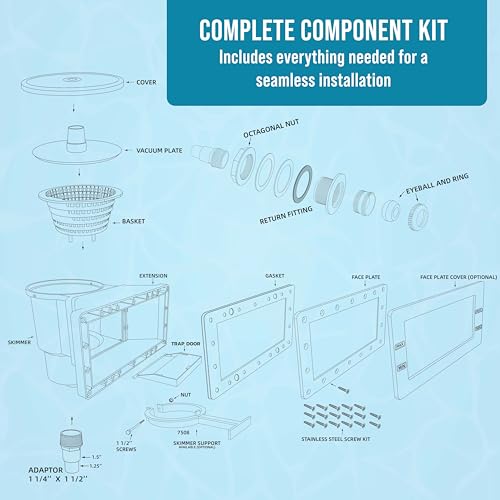 Image of U.S. Pool Supply Wide Mouth Thru-Wall Above Ground Pool Skimmer Kit