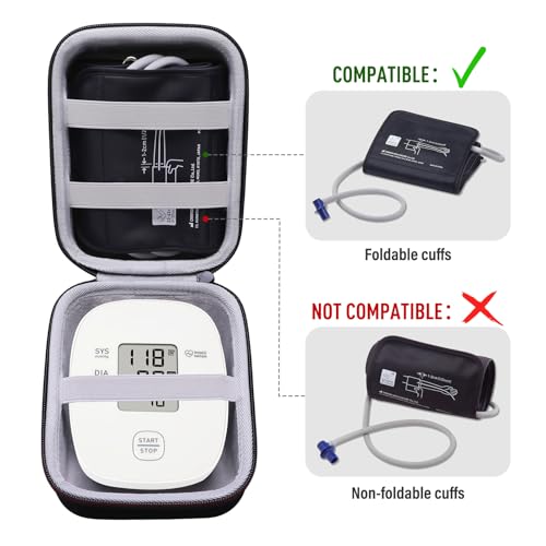 LTGEM Case Compatible with OMRON Bronze BP5100 / BP5000 / 5 Series BP742N / BP7200 Blood Pressure Monitor, Black+Gray(Case Only) - Thumbnail 2