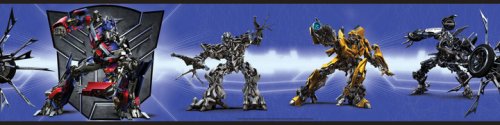 Roommates Rmk1090Bcs Transformers Blue Peel And Stick Wallpaper Border #TOP22