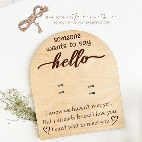 FREEBLOSS Wooden Pregnancy Announcement For Dad Say Hello to Baby Pregnancy Test Keepsake Wooden Sign Baby Surprise Pregnancy Announcement Sign Fun Ways to Announce Pregnancy To Be Gifts - Image 4