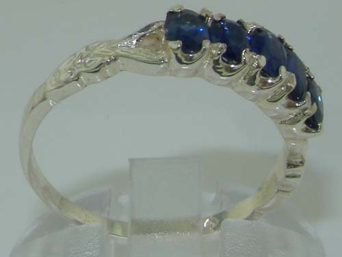 925 Sterling Silver Real Genuine Sapphire Womens Eternity Ring4