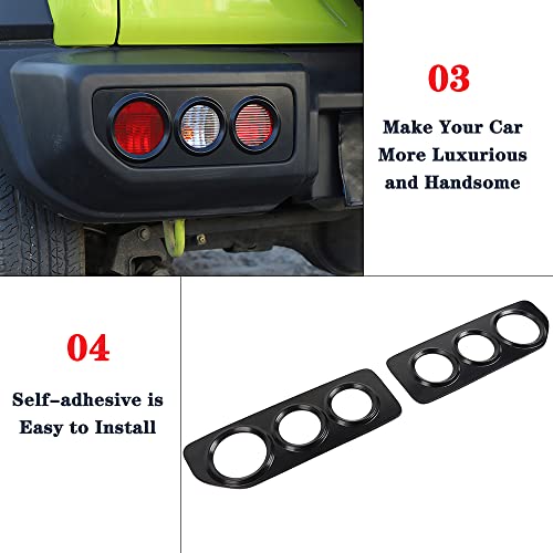 Junleli Tail Light Protector Decoration Cover Trim For Jimny 2019 2020 2021 2022 2023 Car Exterior Accessories Abs Black #TOP2