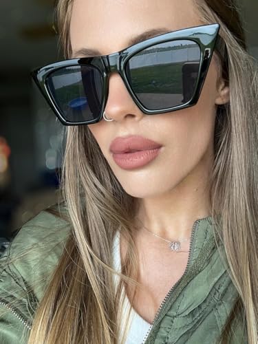 Trendy Sunglasses For Women Retro Oversized Square Cat Eye Sun Glasses Big Frame Shades3