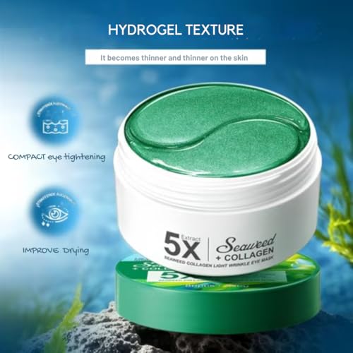 Parches Ojos Bolsas y Ojeras 60 Pcs Alga Parches de Colageno, Parches Antiarrugas Mejorar Las LíNeas Finas,Hidratante Anti Edad, Hidratada contorno de ojos mascarilla de colageno - imagen 3