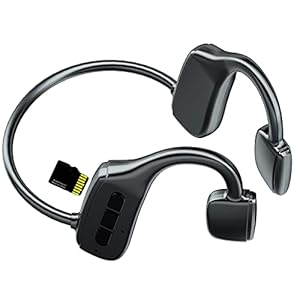Hesty Bluetooth draadloze koptelefoon, beengeleiding sport hoofdtelefoon met microfoon ondersteuning TF-kaart, waterdichte headsets ruisonderdrukkende microfoon voor hardlopen, training, rijden, kantoor, thuis, online leren