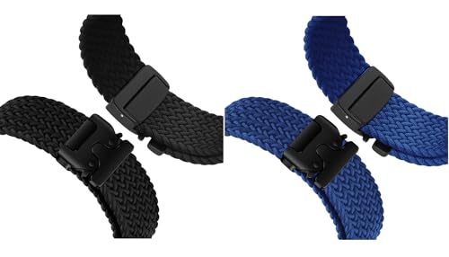 Image of ACM Watch Strap 22mm compatible with Beatxp Unbound Curv Smartwatch | Combo Pack Woven Braided Clipper Adjustable Belt Band