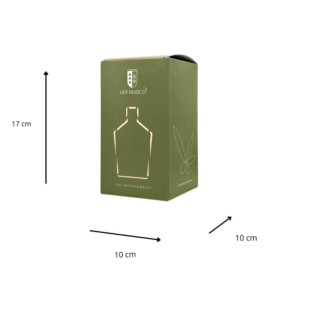 San Marco - Bottiglia Olio in Ceramica Artigianale da 250ml – Oliera in Ceramica Fatta e Decorata a Mano con Tappo Dosatore – Design Rustico Moderno, Made in Italy