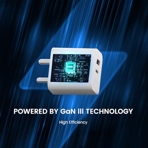 Image of DeperAI 25W Dual Port GaN III Fast Charger - MFi Certified, PD3.0 & UFCS Support for iPhone, Samsung, Oppo, Vivo, iPad & More (White)