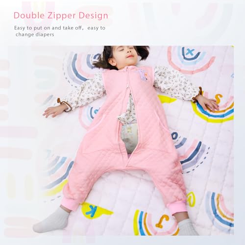 Image of WONDAY Toddler Sleep Sack with Feet, 1.0 Tog Lightweight Sleeping Sacks for Walking with Legs,12 Months 2T