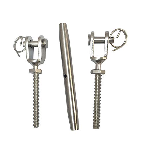 5 PC TENSOR DE CUERDA TIPO QUIJADA DE ACERO INOXIDABLE CUERPO CERRADO 3/16'' WLL 200 Lbs miniatura 3