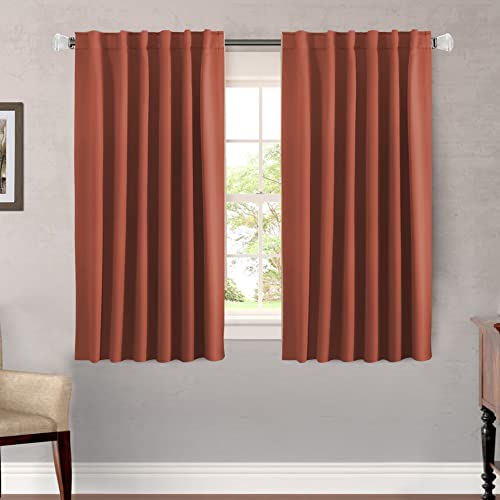 Image of H.VERSAILTEX Blackout Curtains Thermal Insulated Window Treatment Panels Room Darkening Blackout Drapes for Living Room Back Tab /Rod Pocket Bedroom Draperies, 52 x 54 Inch, Orange, 2 Panels