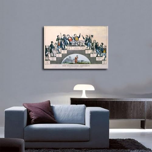 Toile WCYB Poster Drunkards Progress Nathaniel Currier cadre suspendu decoration murale premium - 5