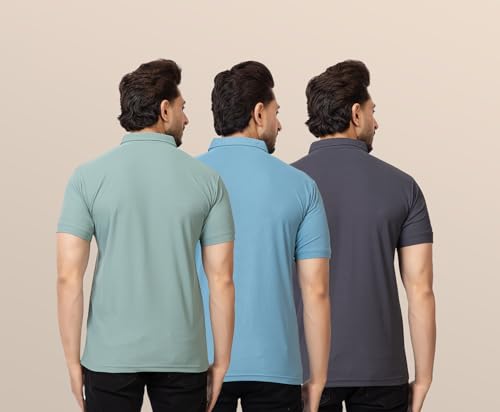 Image of OSCILLATE Summer Casual Wear Polycotton Polo Tshirt || Collared Neck Half Sleeve Solid T-Shirt for Men