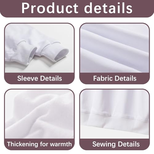 2pcs sublimation crew neck sweatshirt white polyester blank crewneck sweatshirts hoodies men3