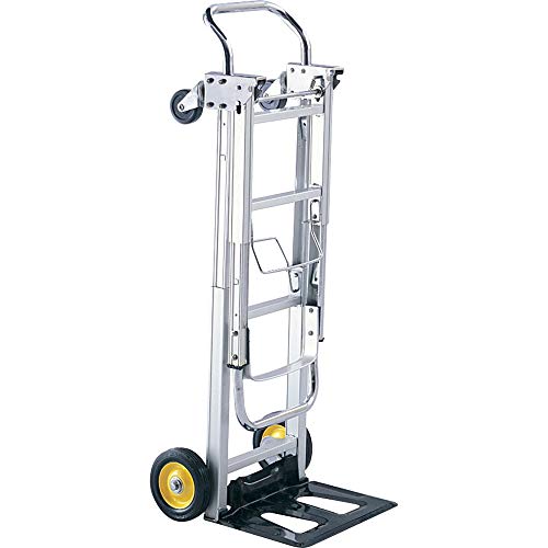 Safco Products Hide-Away Convertible Hand Truck , Dual Function, 400 lbs. Total Capacity, Aluminum Frame