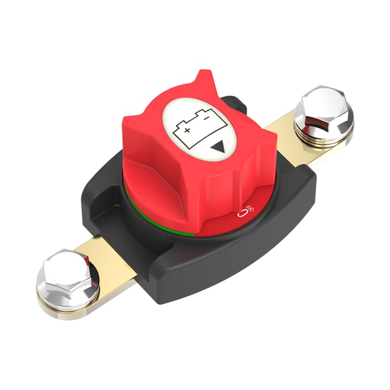 Upgraded Model Battery Disconnect 275A On/Off Power Cut Off 12-48V for Car,Truck,Marine and Boat(New Top Post Switch)